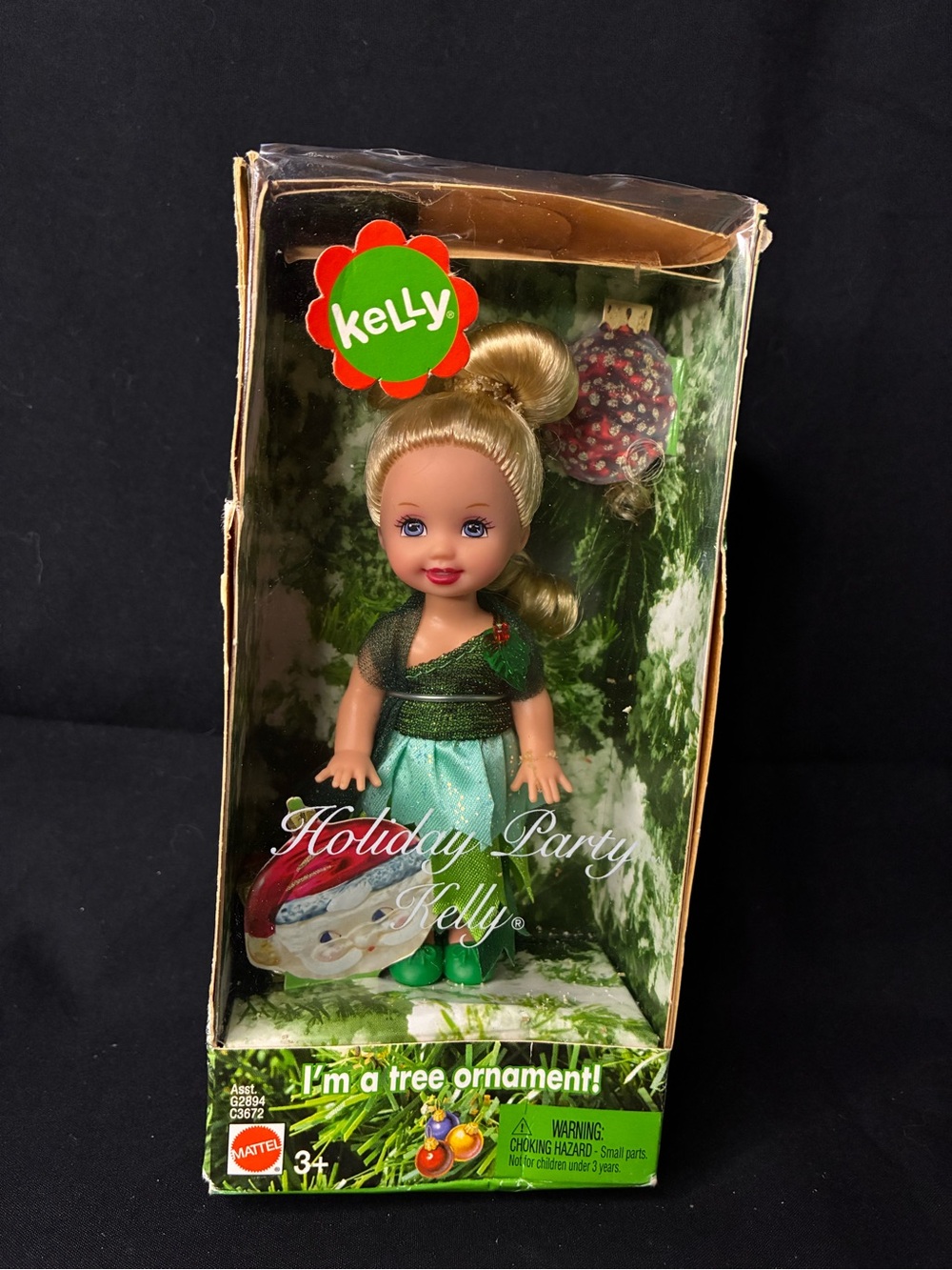 2004 Barbie Holiday Party Kelly Tree Ornament Doll | Mattel | Christmas | NRFB